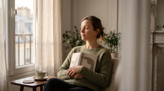 Personne lisant un livre dans un cadre paisible, illustrant les bienfaits de la lecture sur la santé mentale